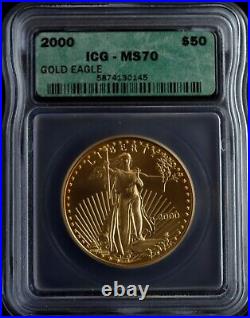 2000 $50 Gold Eagle ICG MS 70