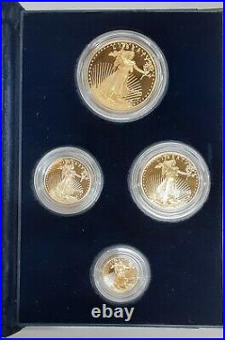 2000 American Eagle Gold 4 Coin Set Proof Coins in US Mint Box withCOA