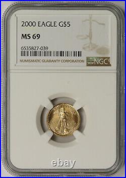 2000 Gold Eagle $5 Tenth-Ounce MS 69 NGC 1/10 oz