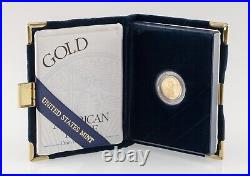 2000-w 1/10 Oz. Gold American Eagle Proof Coin with Case and CoA