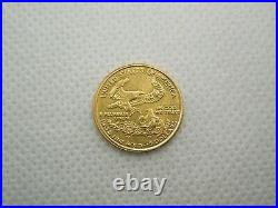 2001 American Eagle 1/10 Ounce $5 Dollar Liberty Round Gold Coin