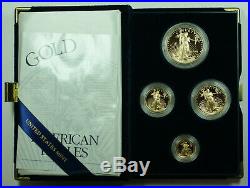 2001 American Eagle Gold Proof 4 Coin Set AGE in Box with COA