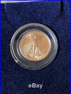 2001 UNC $5 American Gold Eagle, 1/10 oz gold, with collector's case and COA