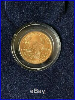 2001 UNC $5 American Gold Eagle, 1/10 oz gold, with collector's case and COA
