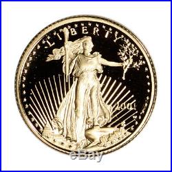 2001-W American Gold Eagle Proof (1/10 oz) $5 in OGP