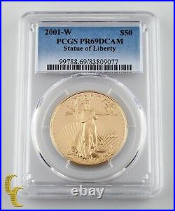 2001-W Gold American Eagle 1 oz Graded by PCGS PR69DCAM pcgs Error Label