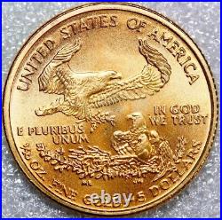 2002 $5 American Gold Eagle 1/10 Oz BU UNCIRCULATED