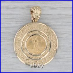 2002 American Eagle 5 Dollar Gold Coin Pendant 14k Bezel 22k Coin Clip Bail