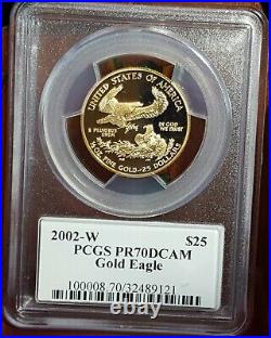 2002 W $25 Gold Eagle PCGS Deep Cameo Proof 70 Saint Gaudens Signature