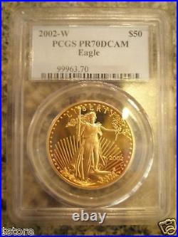 2002-W $50 PCGS PR70DCAM GOLD American Eagle