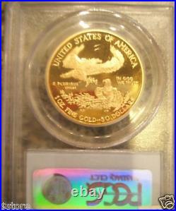 2002-W $50 PCGS PR70DCAM GOLD American Eagle
