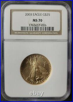 2003 $25 1/2oz Gold American Eagle NGC MS70