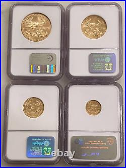 2003 4-piece American Gold Eagle Set NGC MS70 (1/10, 1/4, 1/2 & 1 oz coins)