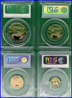 2003 W Gold American Eagle Pcgs Pr70 Dcam 4 Coin Proof Set $50 $25 $10 $5 Pf70