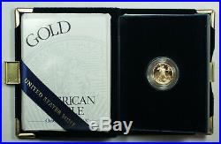 2003-W Proof 1/10th Oz American Gold Eagle $5 Coin with Box & COA