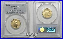 2004 $10 1/4oz Uncirculated American Gold Eagle St Gaudens Coin PCGS MS69 #5217