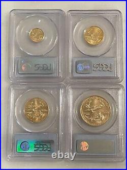 2004 4-piece American Gold Eagle Set PCGS MS70 (1/10, 1/4, 1/2 & 1 oz coins)