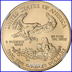 2004 American Gold Eagle 1/2 oz $25 NGC MS70