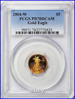 2004-W $5 1/10oz Proof Gold American Eagle PR70DCAM PCGS 27776829