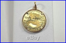 2005 1/4 oz Gold American Eagle Coin in 18k Yellow Gold Pendant