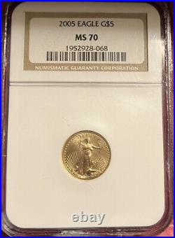 2005 $5 American Gold Eagle NGC 70