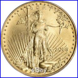 2005 American Gold Eagle 1/2 oz $25 PCGS MS70 First Strike