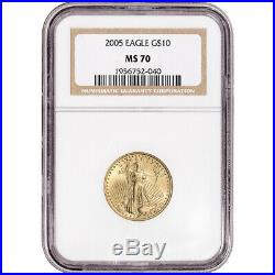 2005 American Gold Eagle 1/4 oz $10 NGC MS70