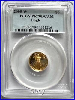2005-W $5 GOLD EAGLE PCGS PR 70 1/10th OZ 9999 GOLD COIN $588.88 OBO