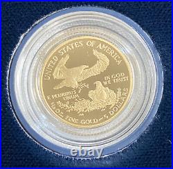 2005 W American Eagle $5 1/10 Oz. Proof Gold Coin with Box & COA One Tenth Ounce