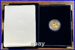 2005 W American Eagle $5 1/10 Oz. Proof Gold Coin with Box & COA One Tenth Ounce