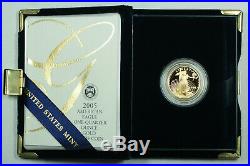 2005-W Proof 1/4 Oz American Gold Eagle $10 Coin with Box & COA