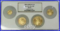 2006 Gold American Eagle 4 Coin Set 1.85 Oz Ngc Mint State 69