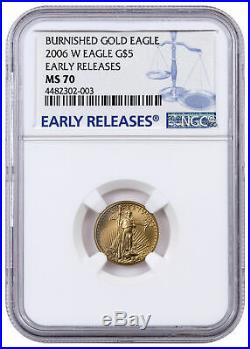 2006 W 1/10 oz Burnished Gold American Eagle $5 NGC MS70 ER SKU16495