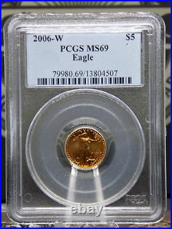 2006 W $5 American GOLD Eagle 1/10th oz PCGS MS69 BU UNC #EC ECC&C, Inc