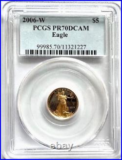 2006-W $5 GOLD EAGLE PCGS PR 70 1/10th OZ 9999 GOLD COIN $558.88 OBO