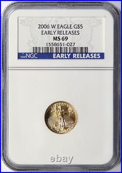 2006-W $5 Gold 1/10 oz American Eagle NGC MS69 Early Releases