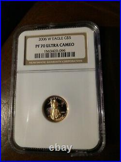 2006-W $5 Proof Gold American Eagle 1/10 Oz. Fine Gold PF70 Ultra Cameo NGC
