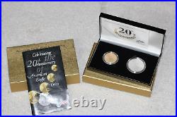 2006 W American Eagle Burnished 2 Coin Set 20th Anniversary Gold & Silver