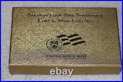 2006 W American Eagle Burnished 2 Coin Set 20th Anniversary Gold & Silver
