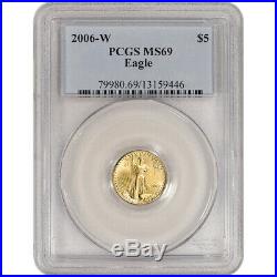 2006 W American Gold Eagle Burnished 1/10 oz $5 PCGS MS69