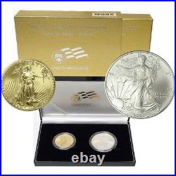 2006-W Gold & Silver American Eagle 20th Anniversary 2-Coin Set (withBox & COA)