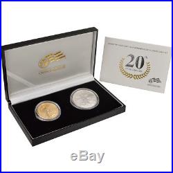 2006-W US American Eagle 20th Anniversary Gold & Silver Burnished Two-Coin Set