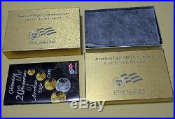 2006 W US American Eagle 20th Anniversary Gold & Silver Burnished Two-Coin Set