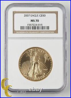 2007 $50 1 Oz. Gold American Eagle Graded by NGC as MS-70