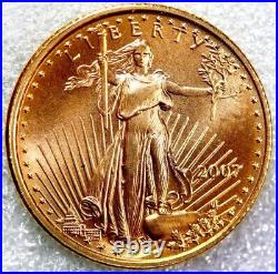 2007 $5 American Gold Eagle 1/10 Oz BU UNCIRCULATED