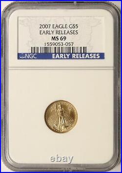 2007 $5 Gold 1/10 oz American Eagle NGC MS69 Early Releases