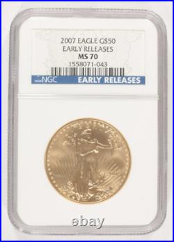 2007 G$50 1 Oz. Gold American Eagle Graded by NGC as MS70 Early Releases