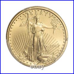 2007 W American Gold Eagle Burnished 1/10 oz $5 PCGS SP70