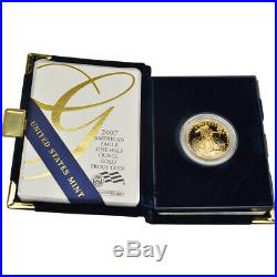 2007-W American Gold Eagle Proof 1/2 oz $25 in OGP