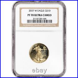 2007 W American Gold Eagle Proof 1/4 oz $10 NGC PF70 UCAM